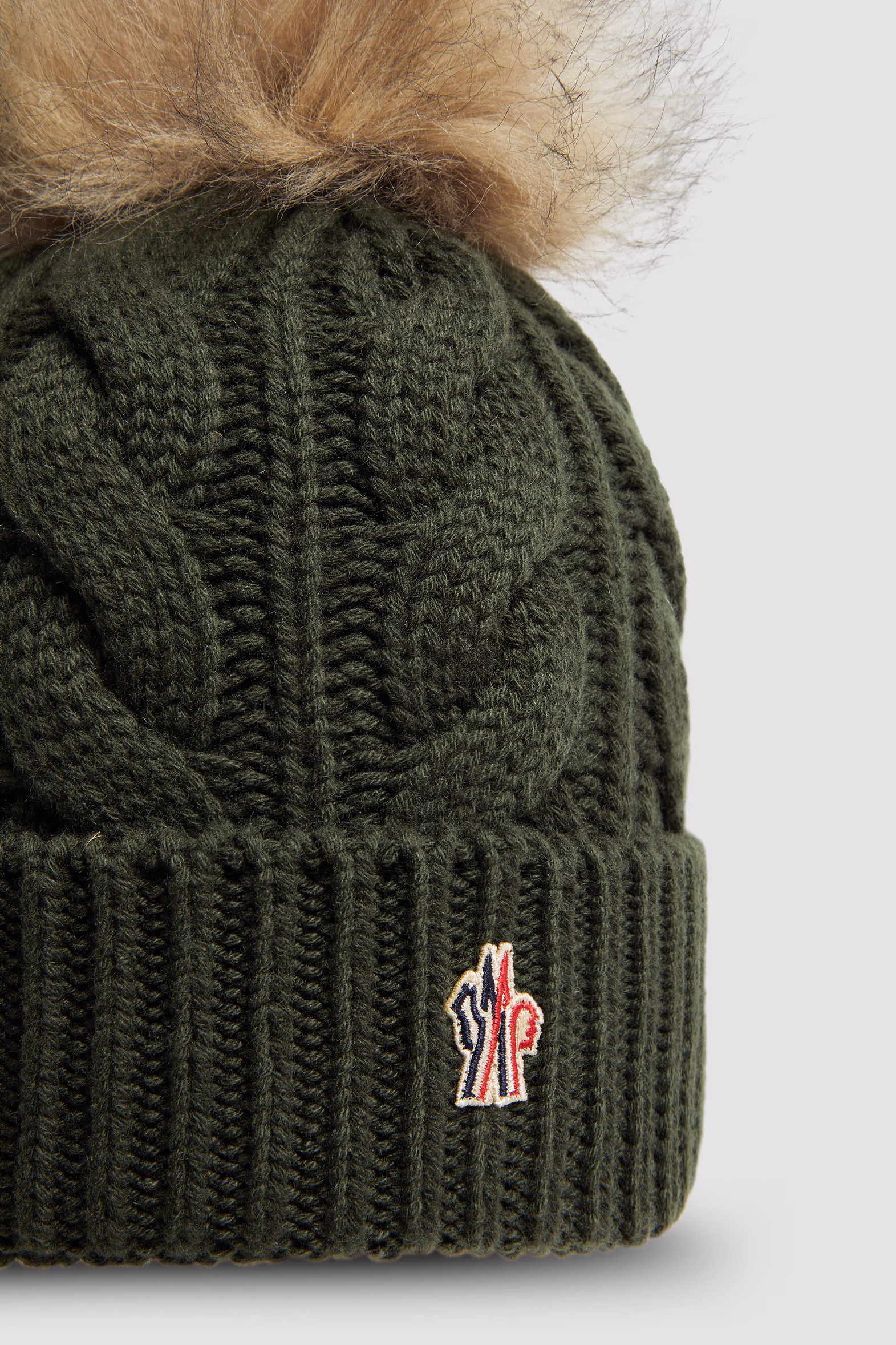 Wool & Cashmere Beanie With Pom Pom Women Dark Green Moncler 3